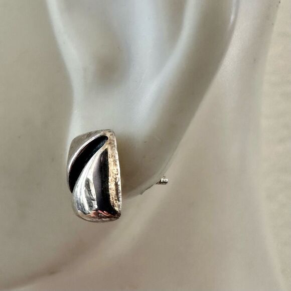 Sterling Silver Modernist Stud Earrings - Picture 8 of 8